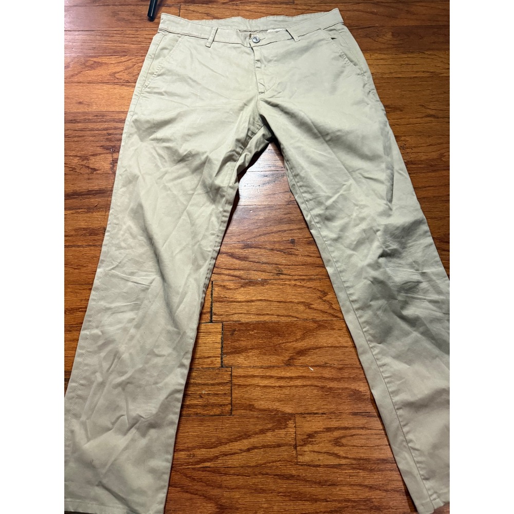AG Adriano Goldschmied Womens Khaki Chino Pants Size 31R Tan Straight Leg